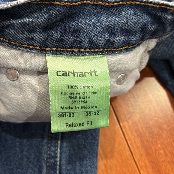 Carhartt Blue Men’s Denim Relaxed Jeans, Size 36x32 - Picture 8 of 11